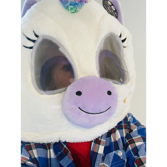 Unicorn Plush Big Fat Head Costume Halloween Easter Aldis White Rainbow - Picture 5 of 8